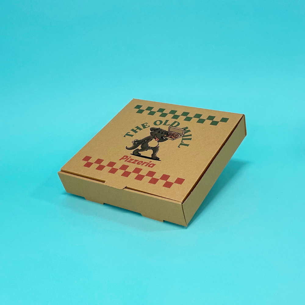 Customised Printed Brown 9 Inch Pizza Boxes - 229x229x38mm