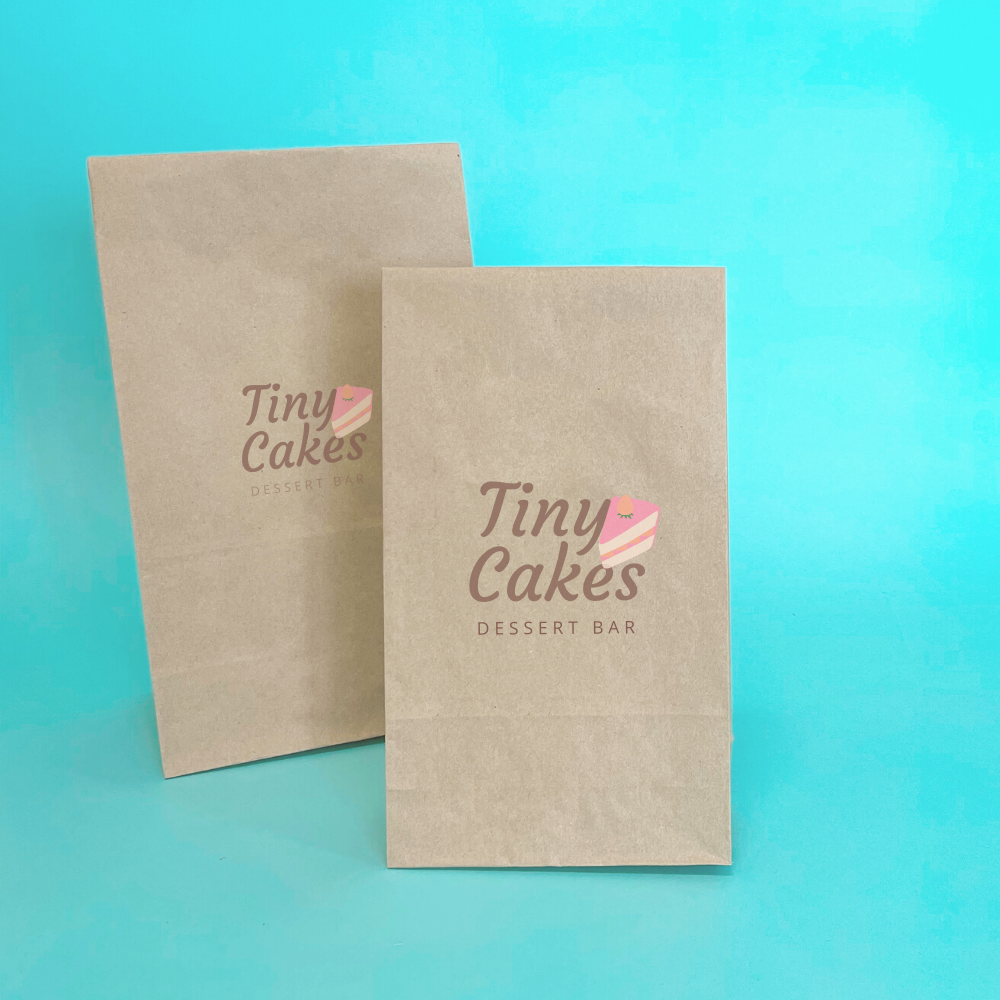 Customised Printed Brown Paper Bags - 150x65x305mm - Sample