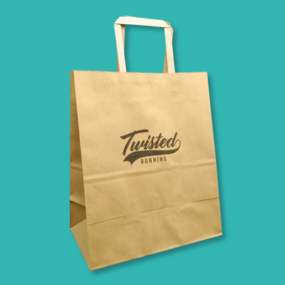 Customised Printed Brown Tape Handle Paper Carrier Bags - 305x127x406mm