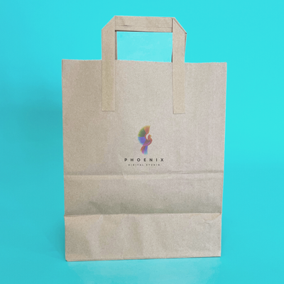 Customised Printed Brown Tape Handle Paper Carrier Bags - 305x127x406mm