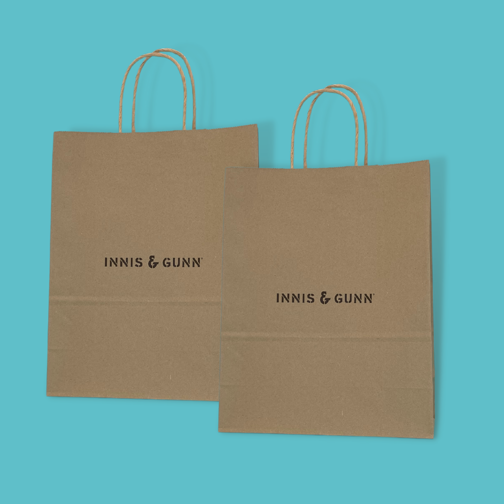 Customised Printed Brown Twist Handle Paper Carrier Bags - 240x110x310mm - Sample