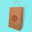 Customised Printed Ribbed Kraft Premium Brown Twist Handle Paper Carrier Bags - 220x100x330mm