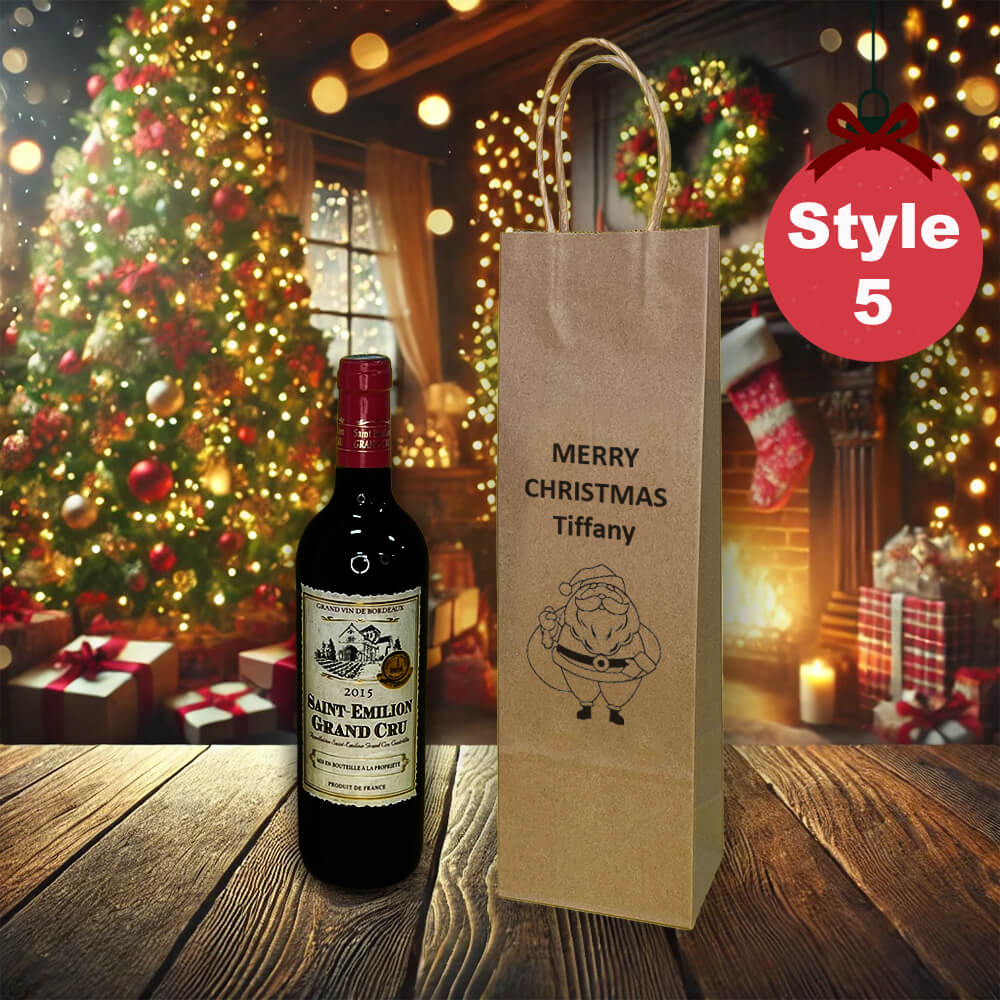 Personalised Bespoke Brown Wine Bottle Bag Unique Gift Idea