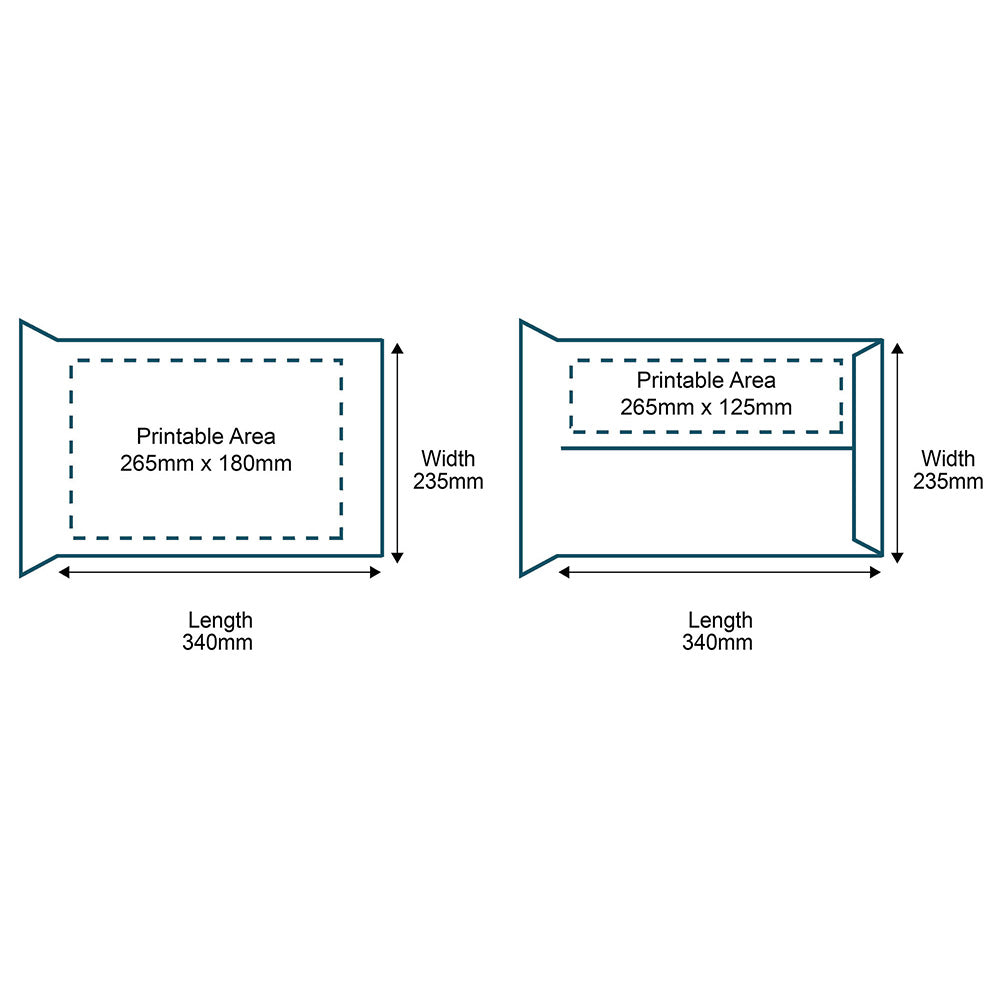 Customised Printed Corrugated Pocket Envelopes - 340x235mm