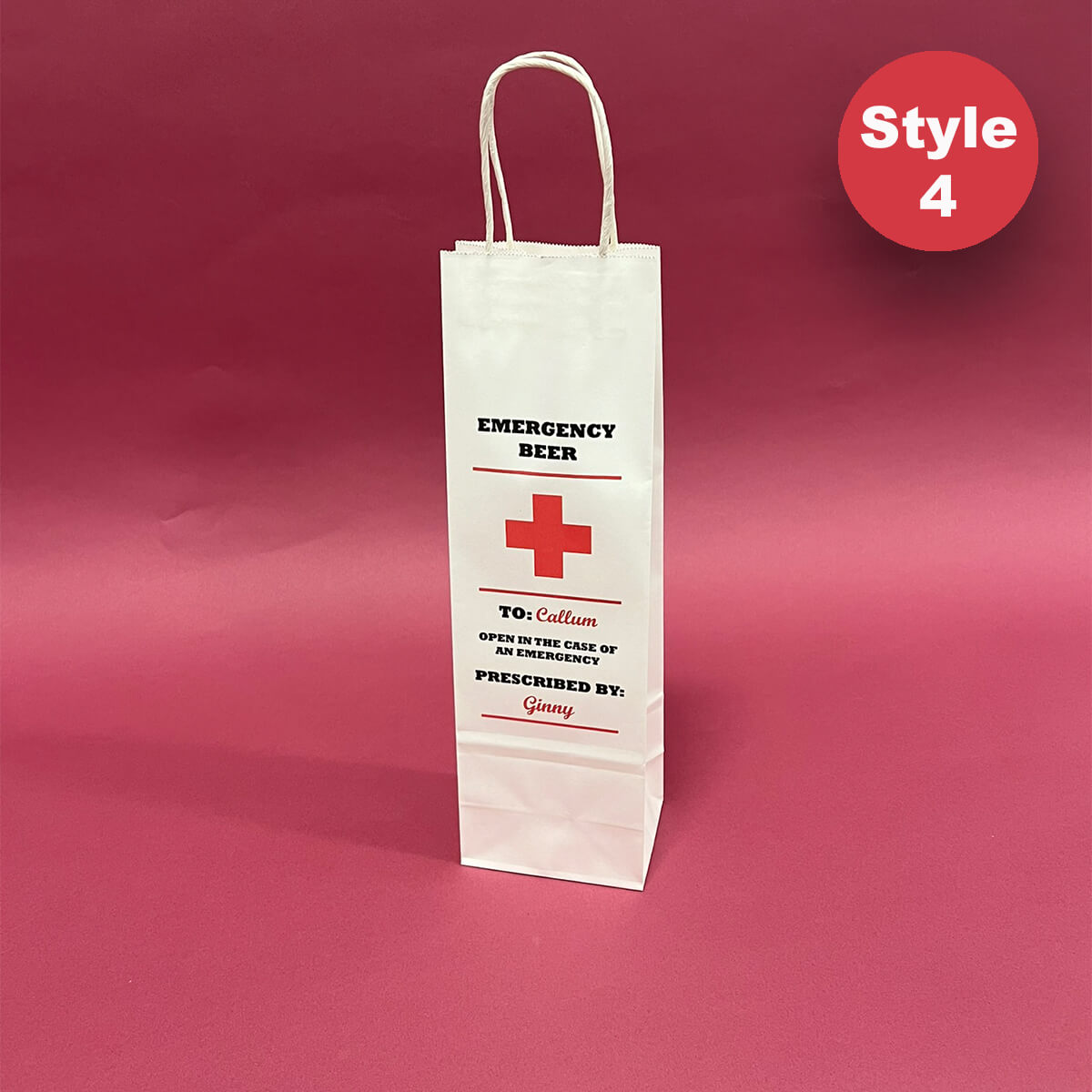 Personalised Bespoke Emergency Alcohol Bottle Bag