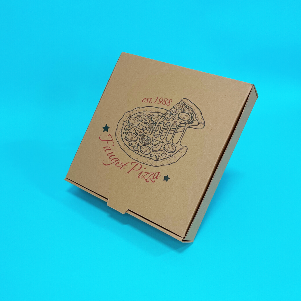 Customised Printed Brown 9 Inch Pizza Boxes - 229x229x38mm