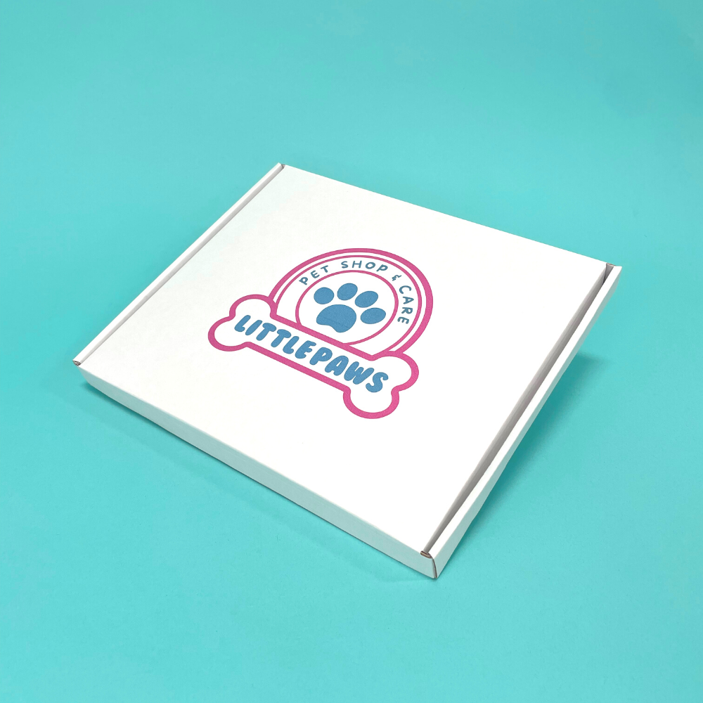 Customised Printed White Postal Boxes - 265x220x23mm - Sample