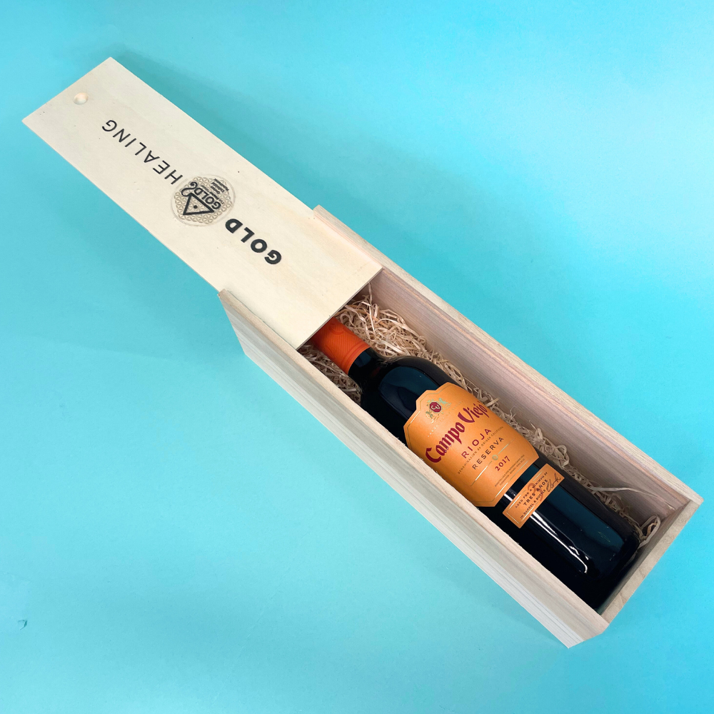 Customised Printed Wooden Bottle Boxes - 335x95x95mm