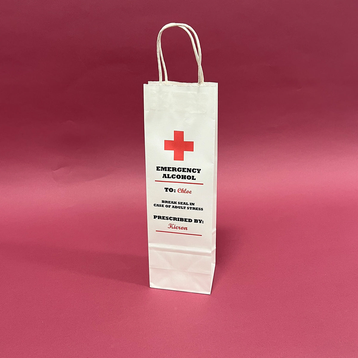 Personalised Bespoke Emergency Alcohol Bottle Bag