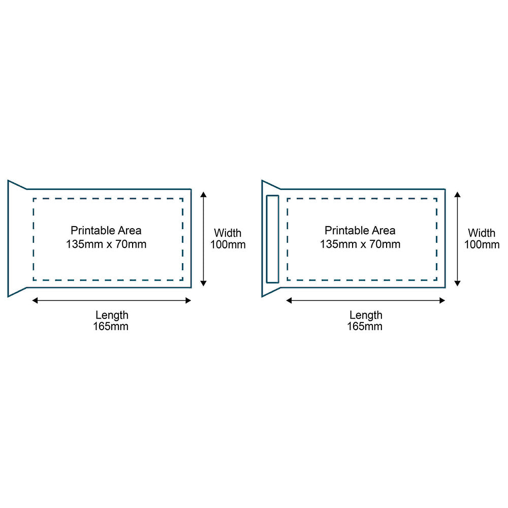 Customised Printed White Padded Envelopes - 100x165mm - Sample