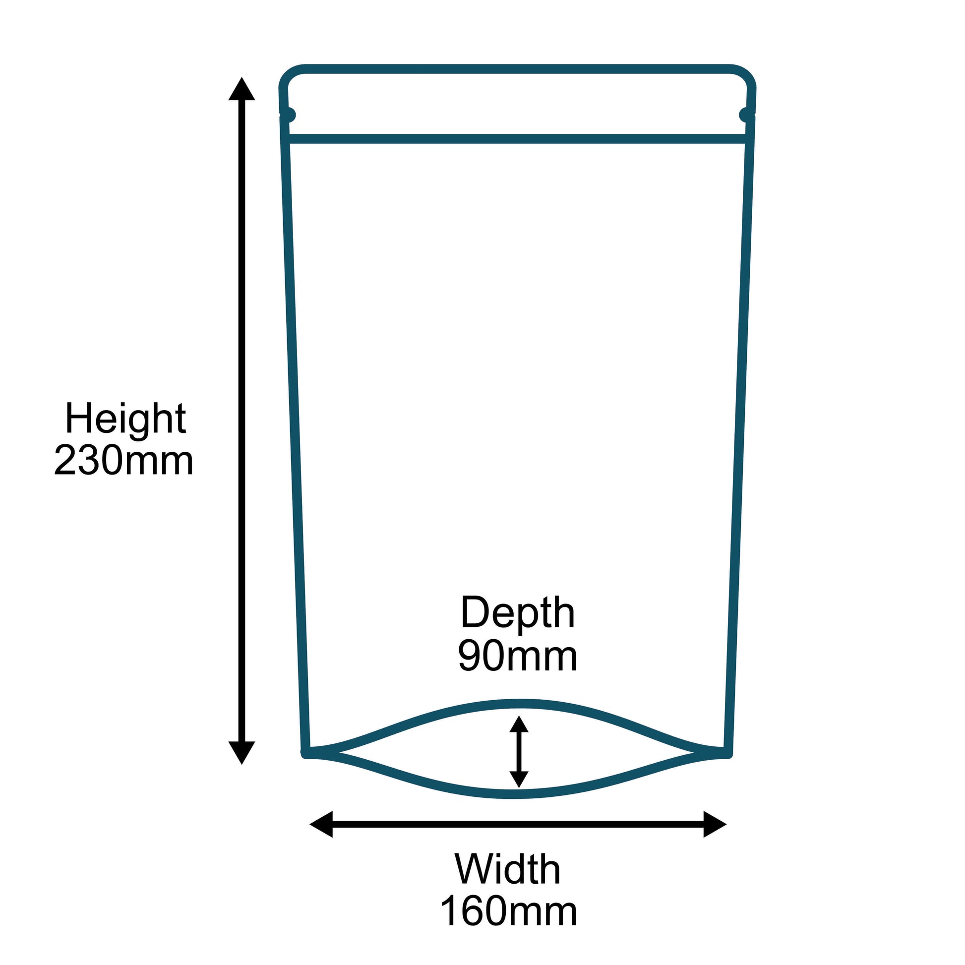 Customised Printed Brown Paper Stand-Up Pouches - 160x230x90mm