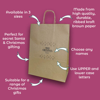 Personalised Bespoke Brown Premium Gift Bag Unique Gift Idea