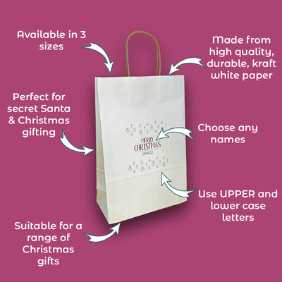 Personalised Bespoke White Premium Gift Bag Unique Gift Idea