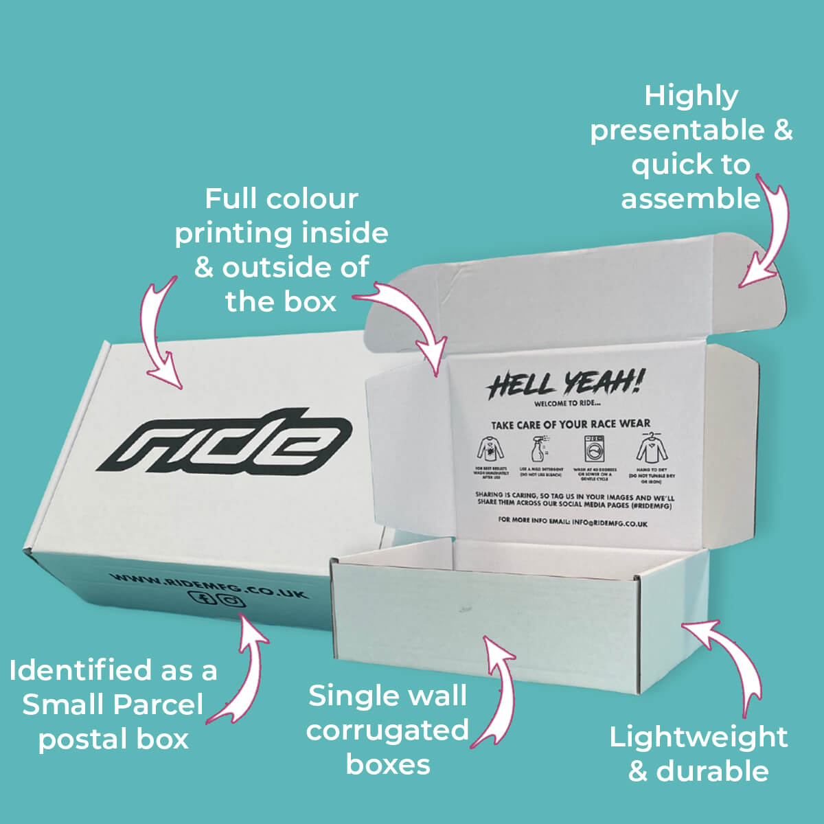 Customised Printed White Postal Boxes - 290x208x95mm