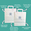 Customised Printed White Tape Handle Paper Carrier Bags - 305x127x406mm - Sample