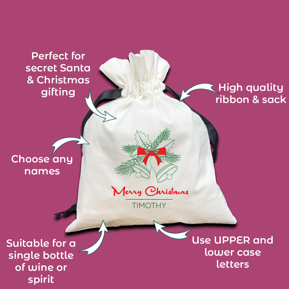 Personalised Bespoke Santa Gift Sack Unique Gift Idea