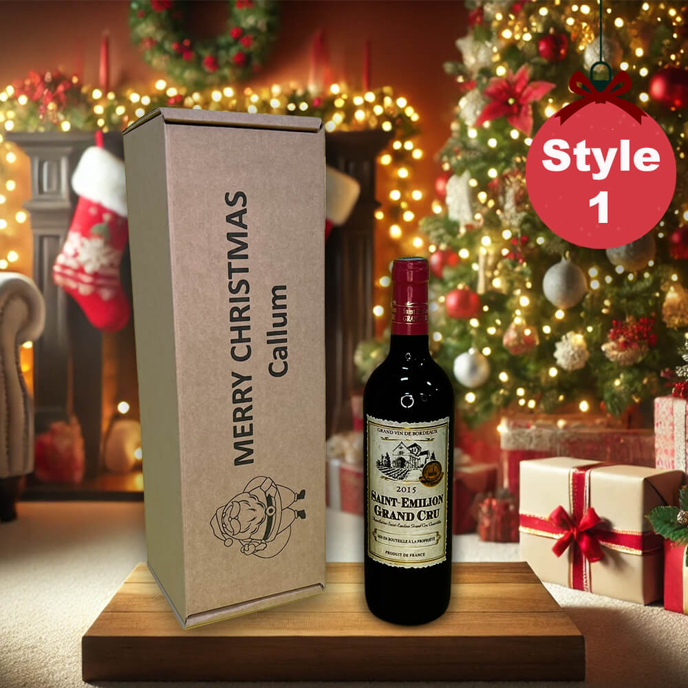 Personalised Bespoke Brown Wine Bottle Box Unique Gift Idea