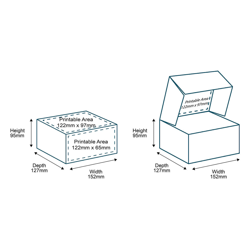 Customised Printed White Postal Boxes - 152x127x95mm - Sample