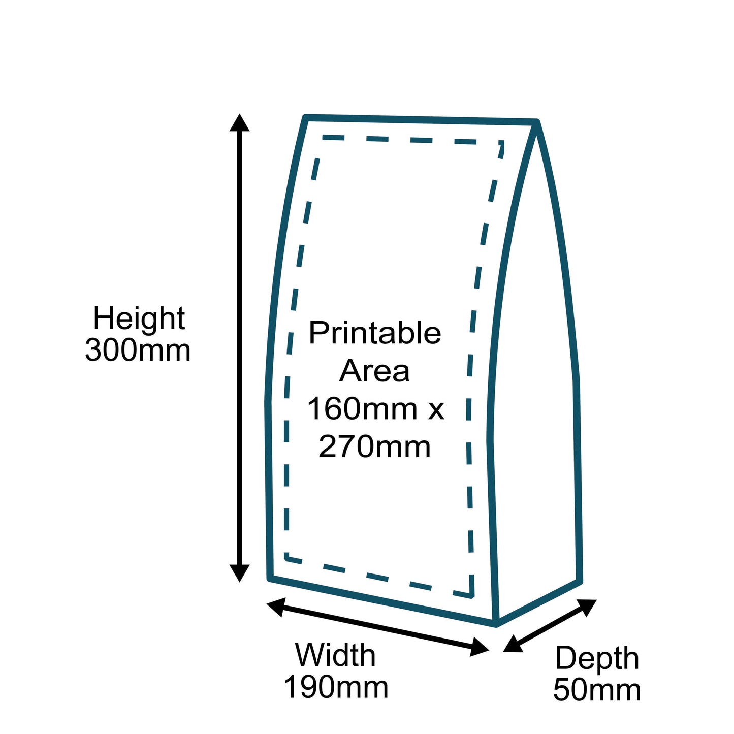 Customised Printed Brown Standard Duty Paper Mailing Bags - 190x50x300mm - Sample