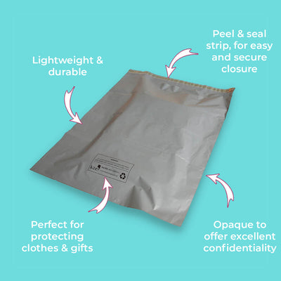 Standard Grey Polythene Mailing Bags & Sacks - 330x480mm