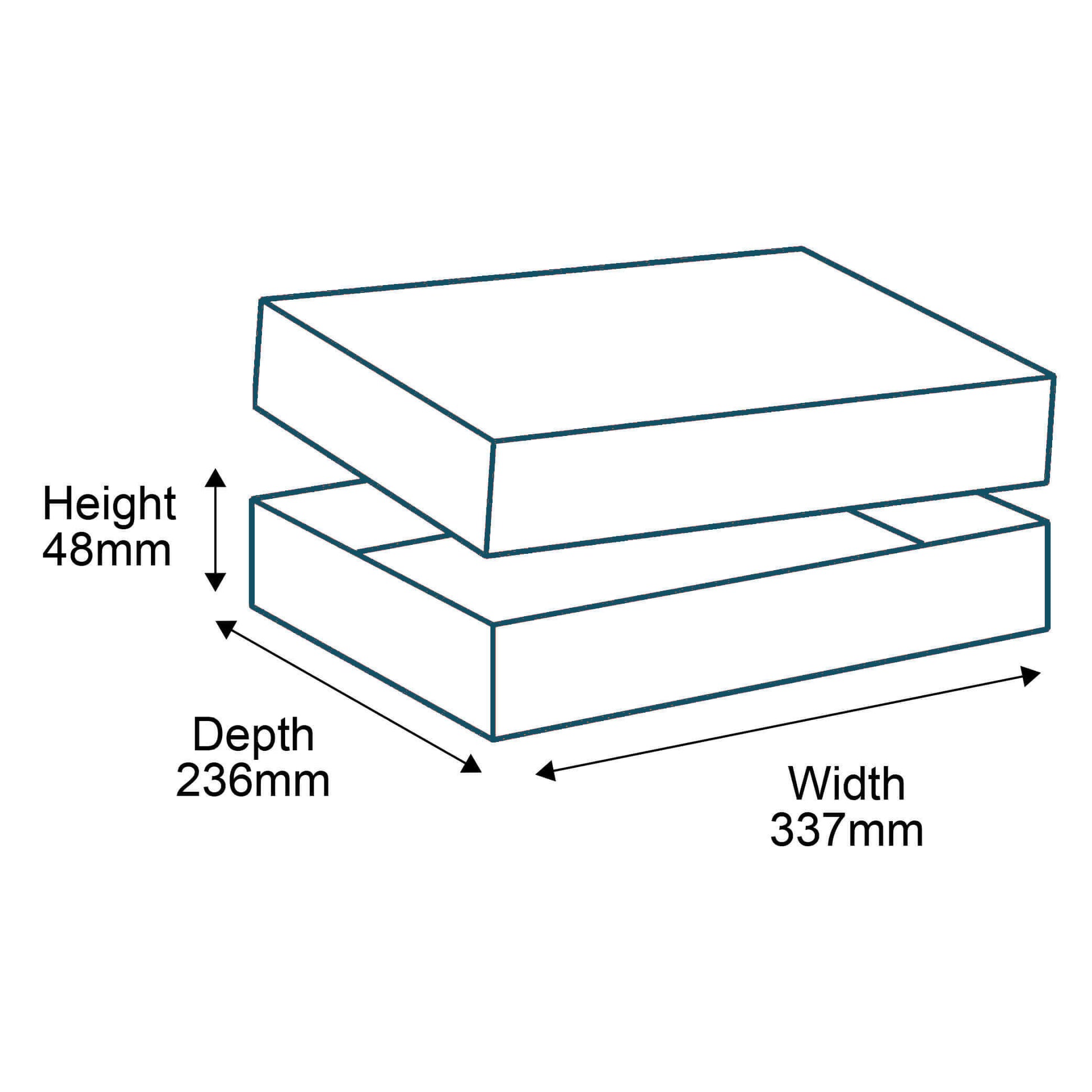 Customised Printed Brown Telescopic Boxes - 337x236x48mm - Sample