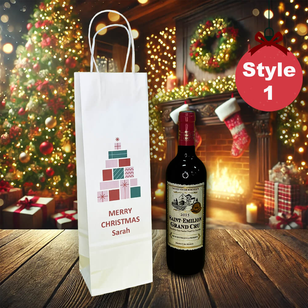 Personalised Bespoke White Wine Bottle Bag Unique Gift Idea