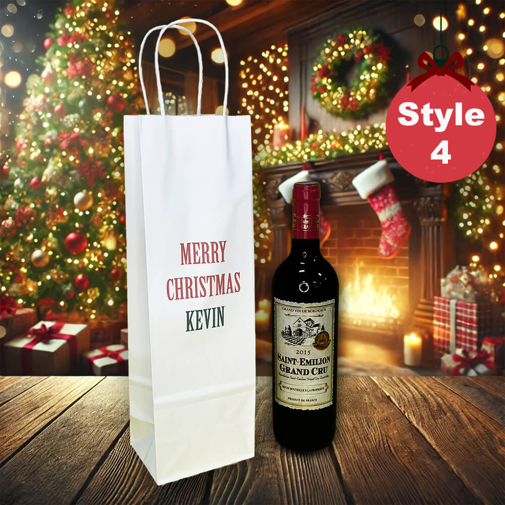 Personalised Bespoke White Wine Bottle Bag Unique Gift Idea